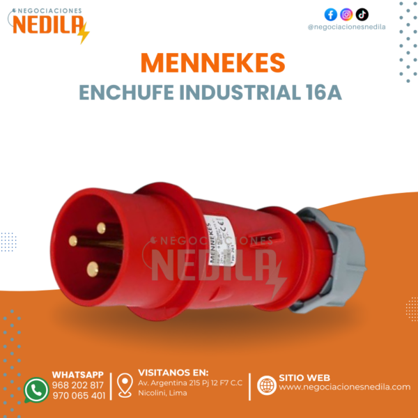 ENCHUFE INDUSTRIAL ROJO 3P