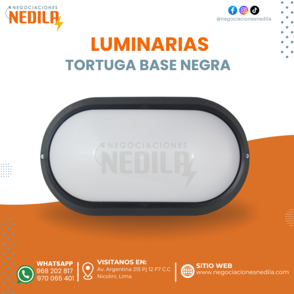 TORTUGA LED BASE NEGRA
